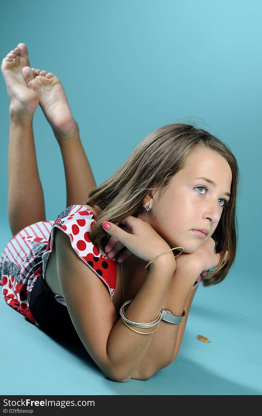 Girl standing on floor