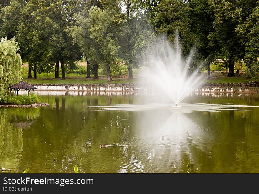 The fountain in the park