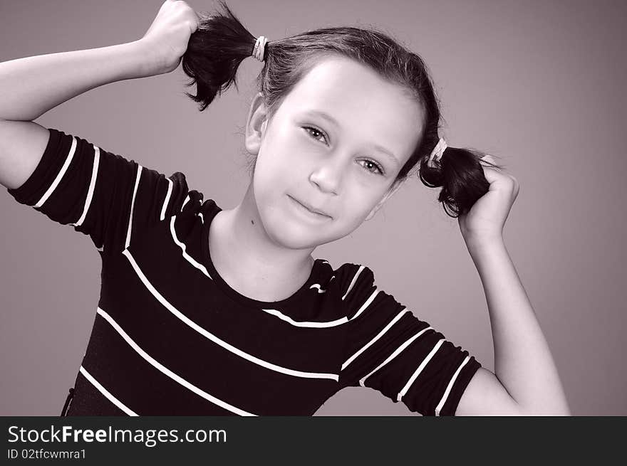 Funny child posing in studio. Funny child posing in studio