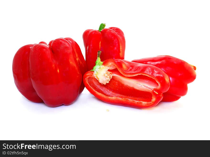 Some red sweet peppers