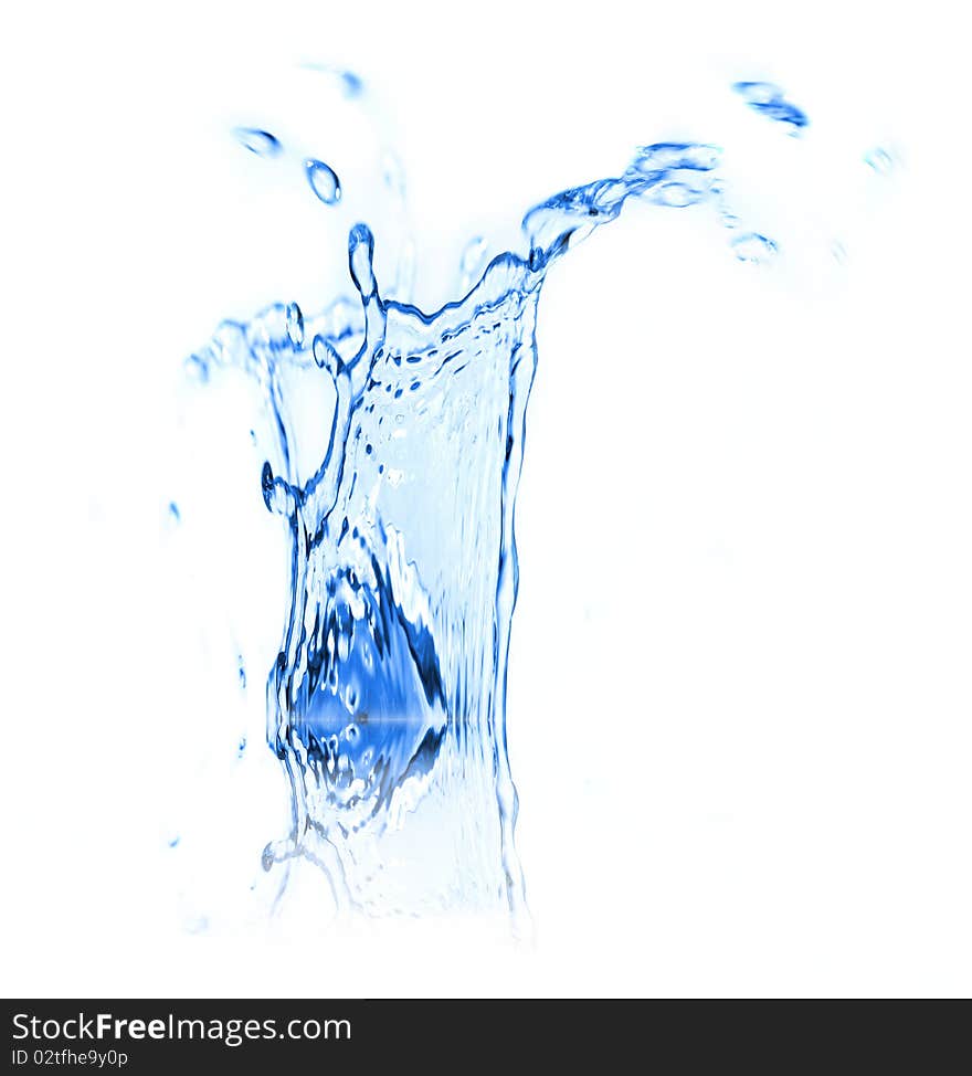 Studio photo of isolated water splash