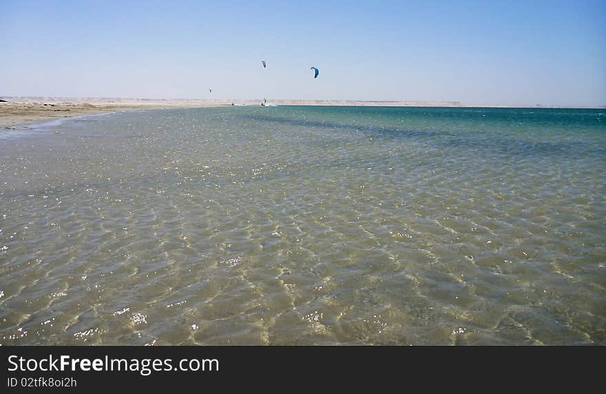 Kitesurfing In Atlantic Ocean