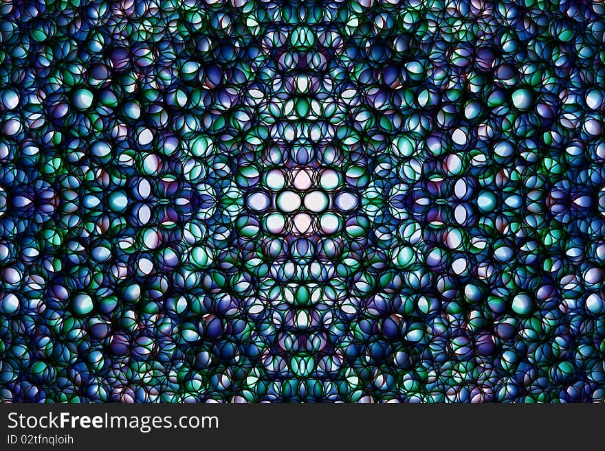 Abstract kaleidoscopical picture from multi-colored ringlets