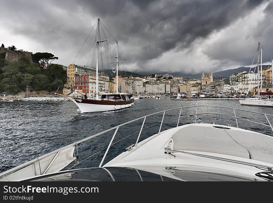 France, Corsica, Bastia, View Of The Port