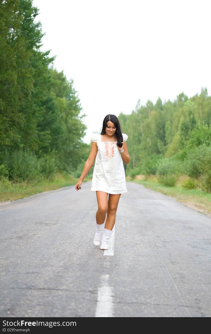 Pretty young woman in nature.