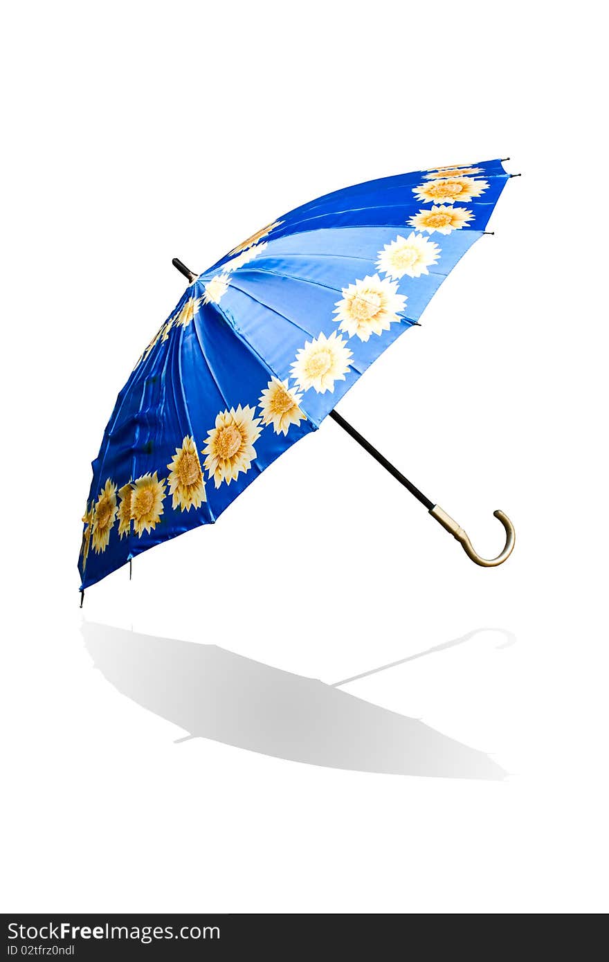 The thai style umbrella on white background