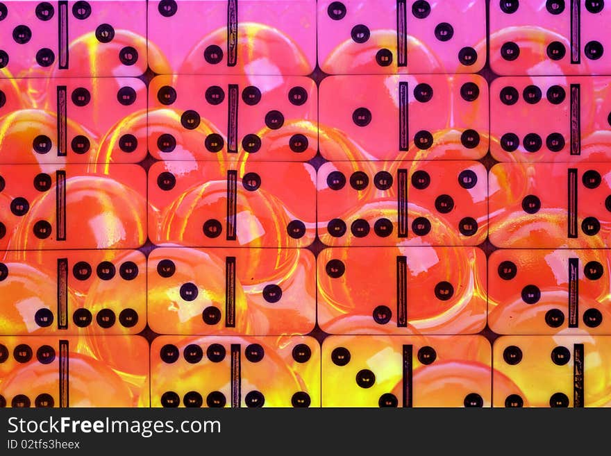 Abstract pink background with bubbles, strips and black points