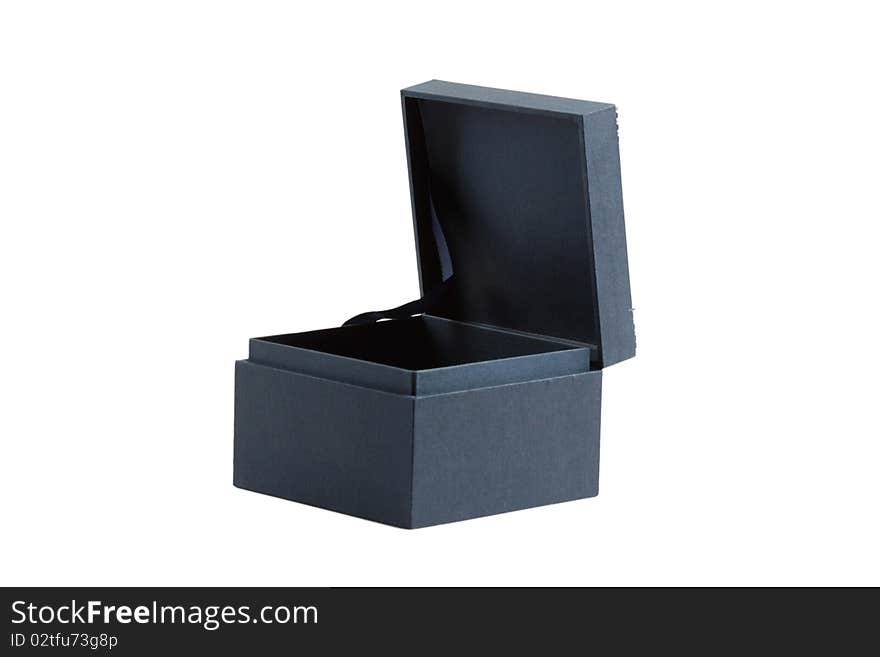 Opened blue empty box isolated. Opened blue empty box isolated