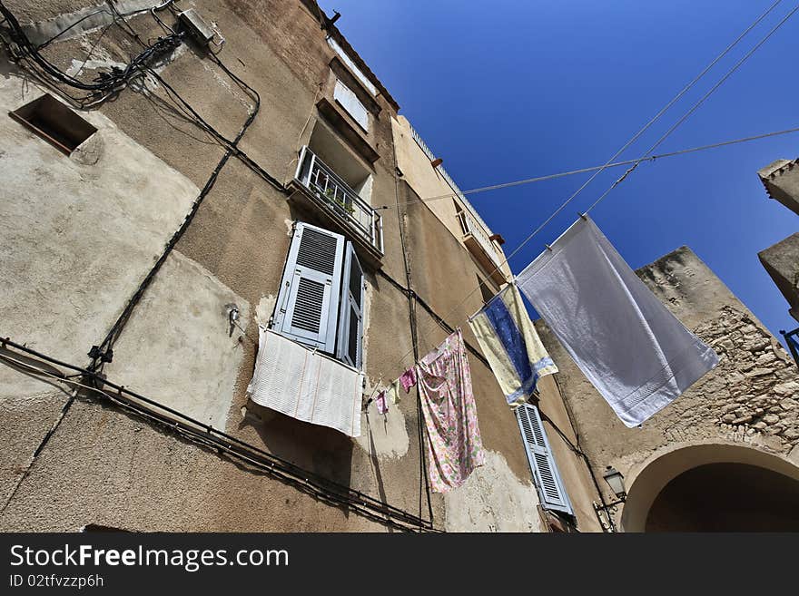 France, Corsica, Bonifacio, buildings in the old part of the town