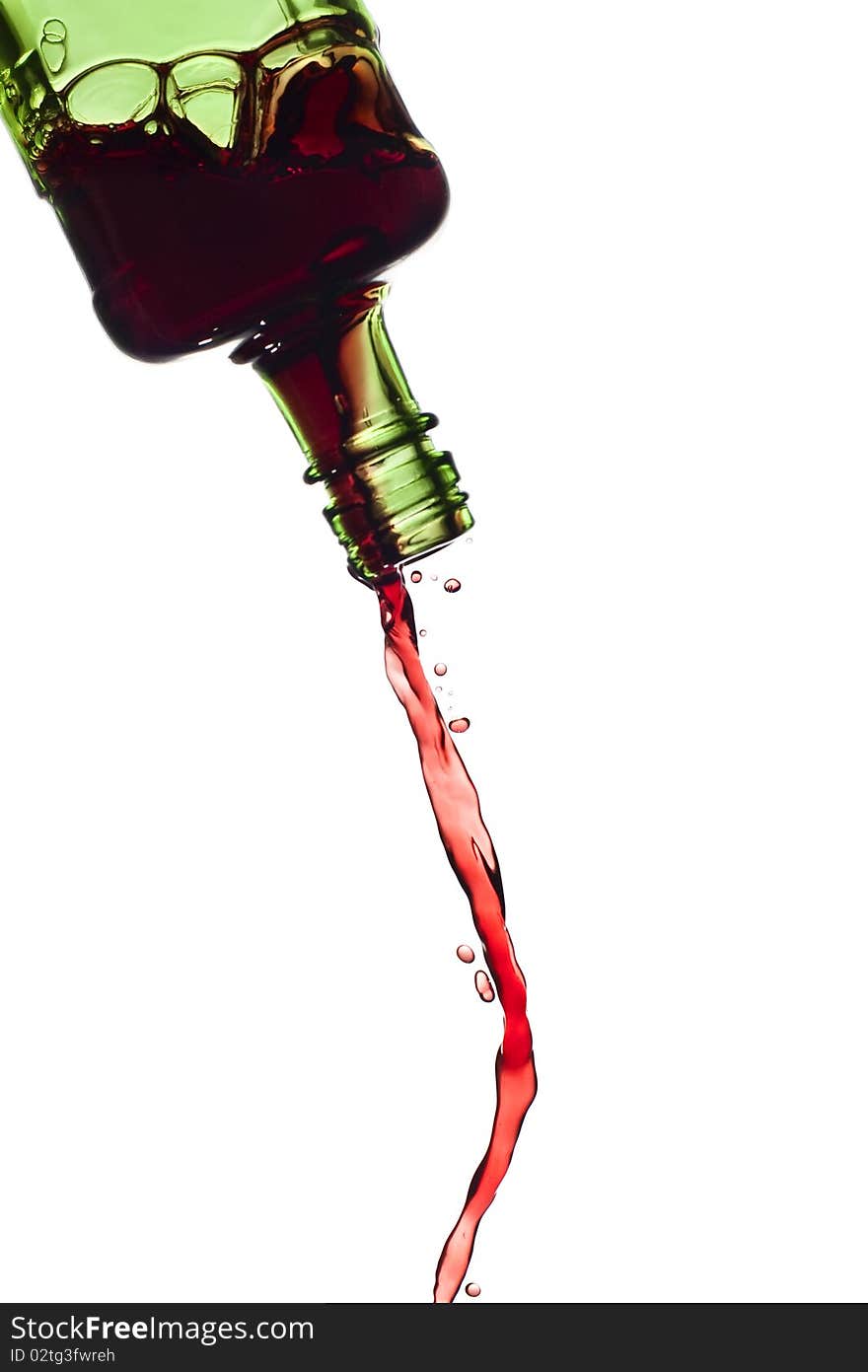 Discharges from a bottle of red wine