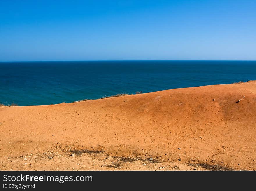 Beautiful landscape with the seaside, Algarve Portugal