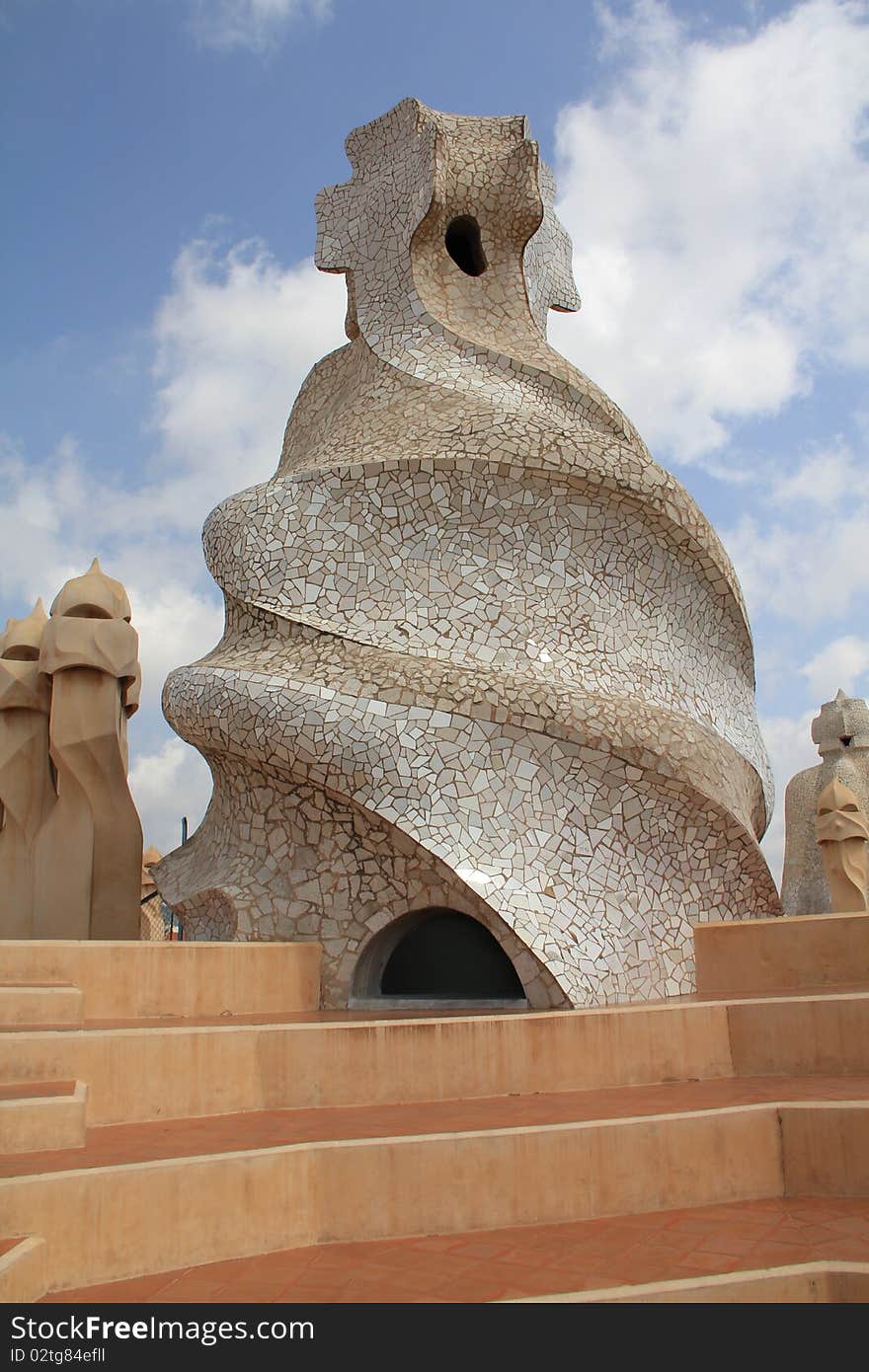 Roof Detail Of La Pedrera, Barcelona, Spain