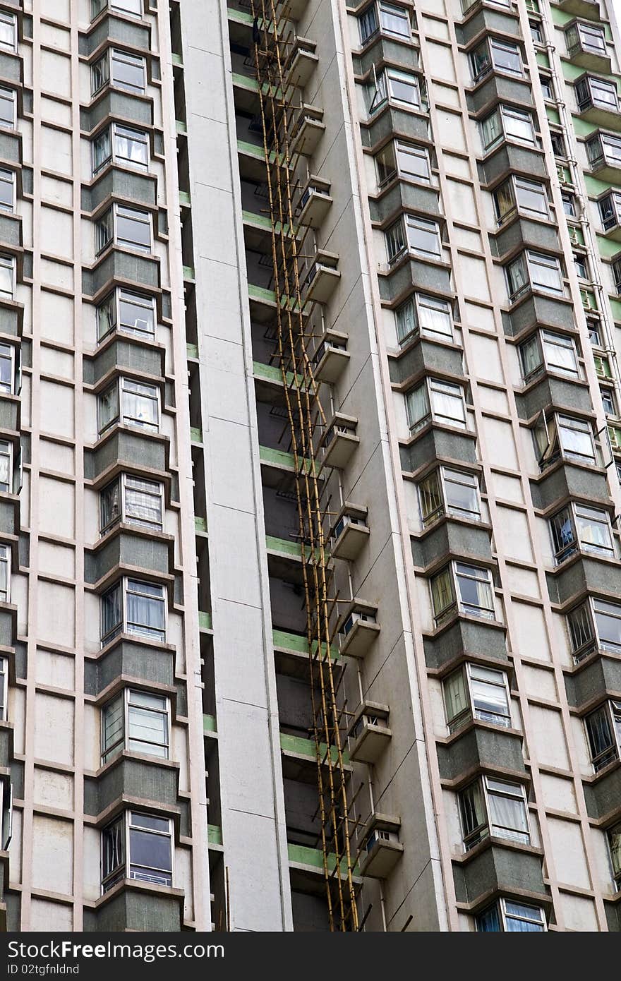 Tall building of apartments in Hong Kong