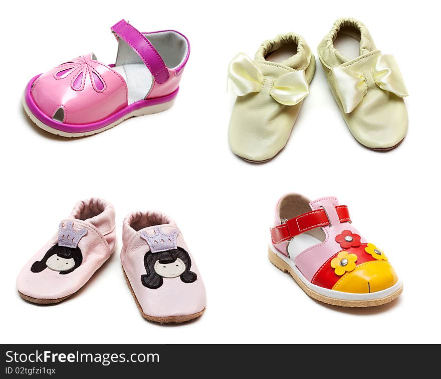 Collage from baby sandals