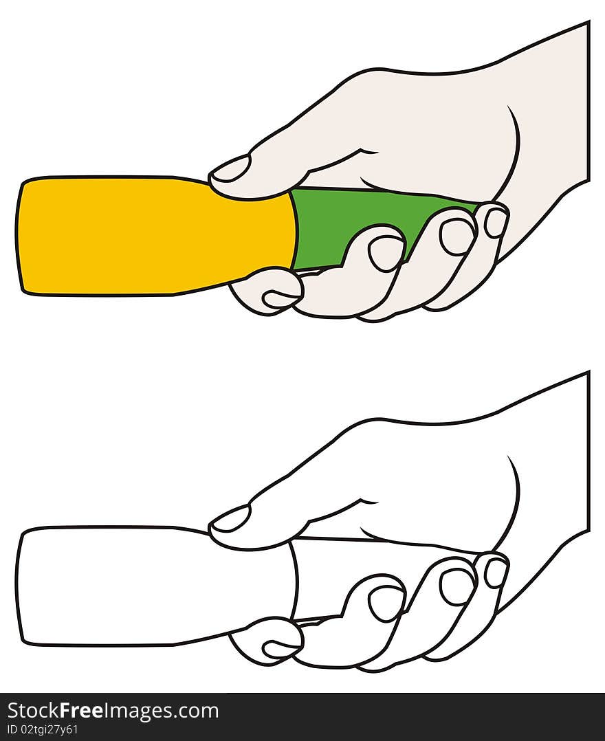 Illustration of hand with lamp