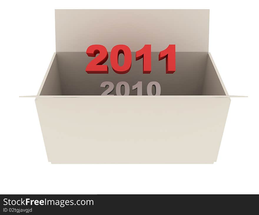 The numbers of the new year in a Box. The numbers of the new year in a Box