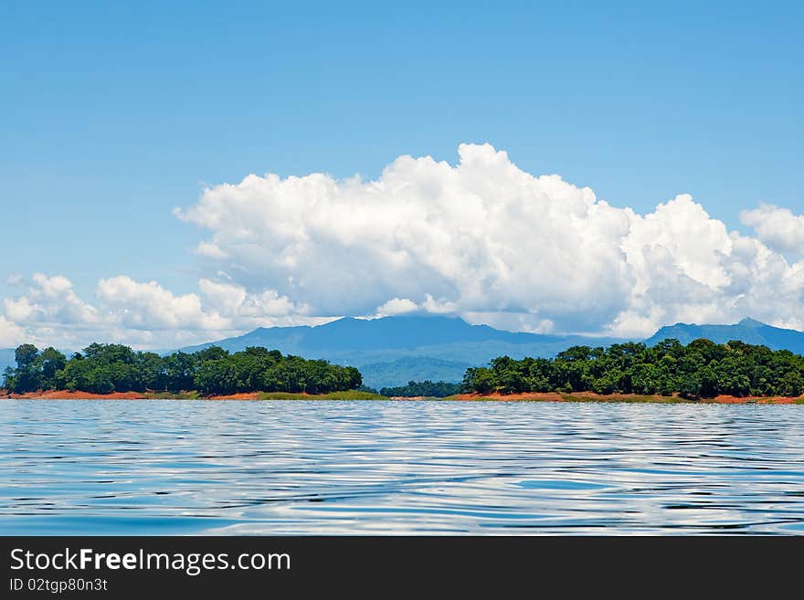 Nam Ngum reservoir in Laos