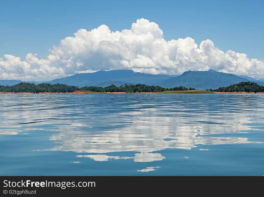 Nam Ngum reservoir in Laos