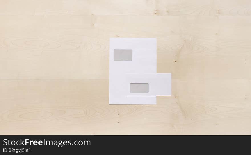 Blank Envelopes on wood