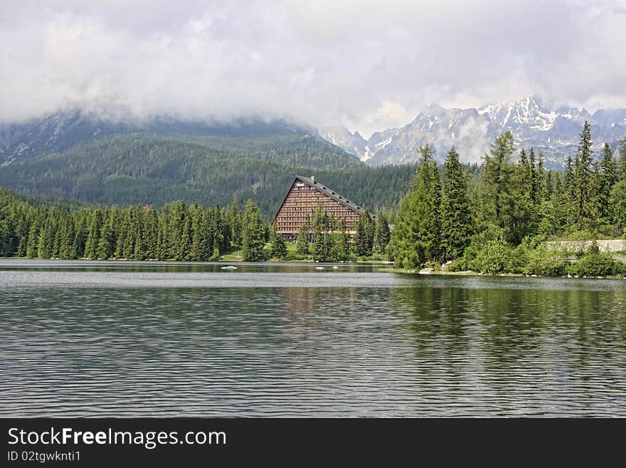 Strbske Pleso lake in high Tatras, Slovakia