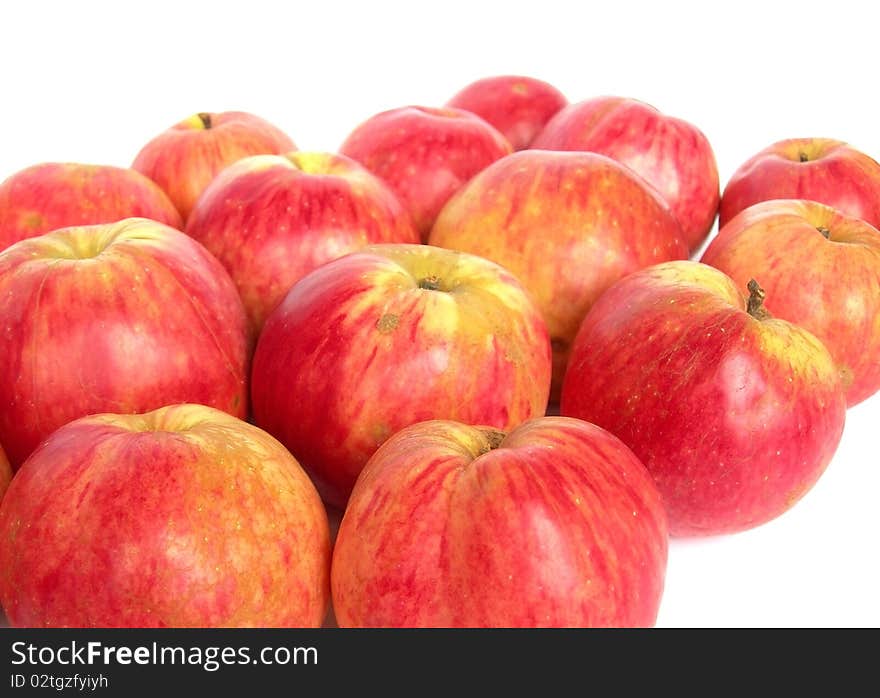 Red ripe apples are shown in the picture. Red ripe apples are shown in the picture.