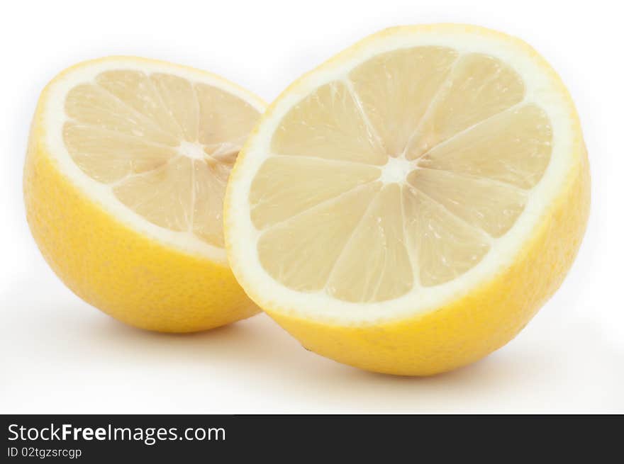 Fresh lemon isolated on white