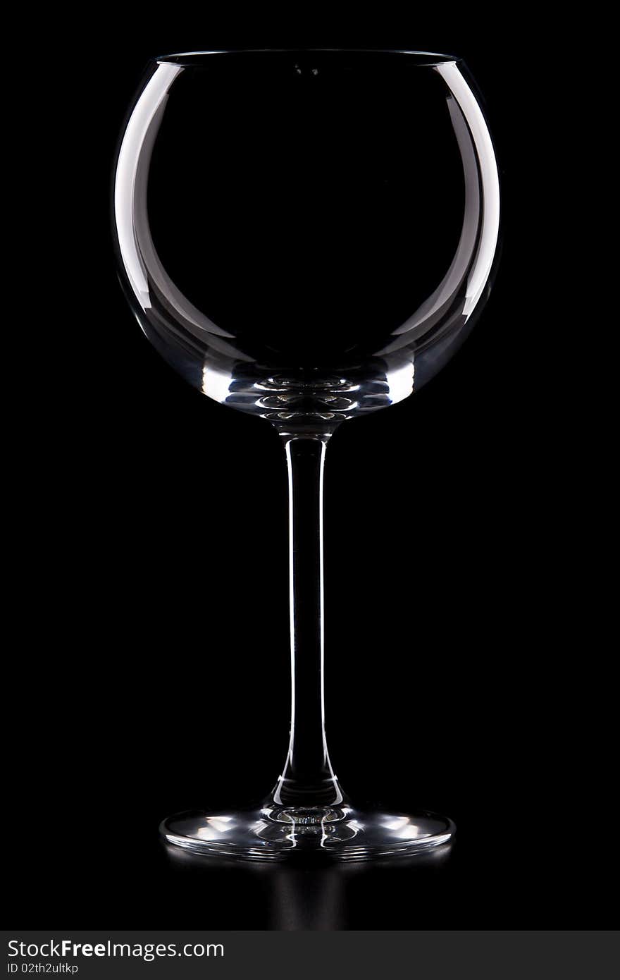 Wine Glass on black background