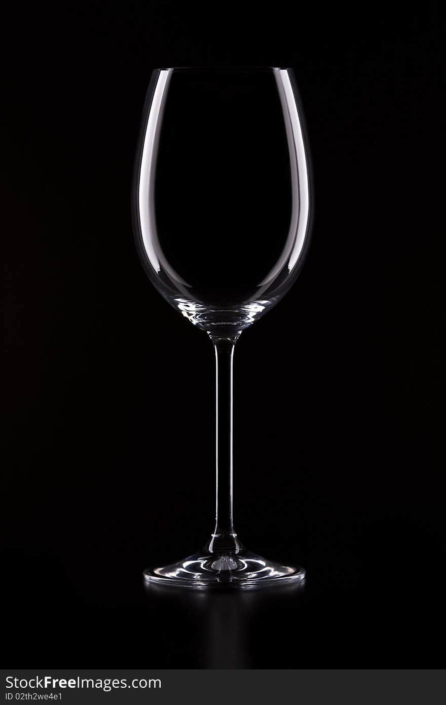 Wine Glass on black background