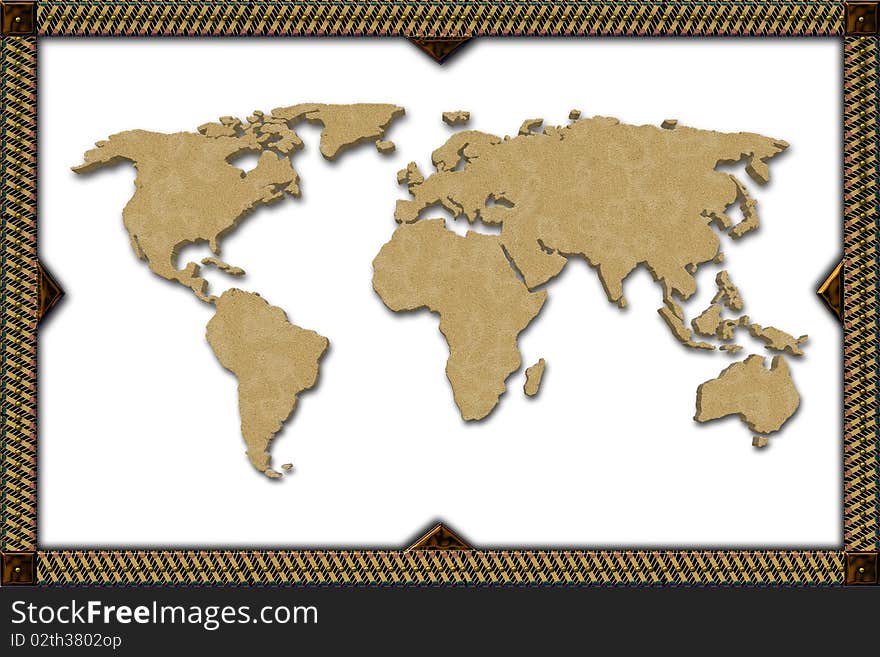 Illustration with border for the world map