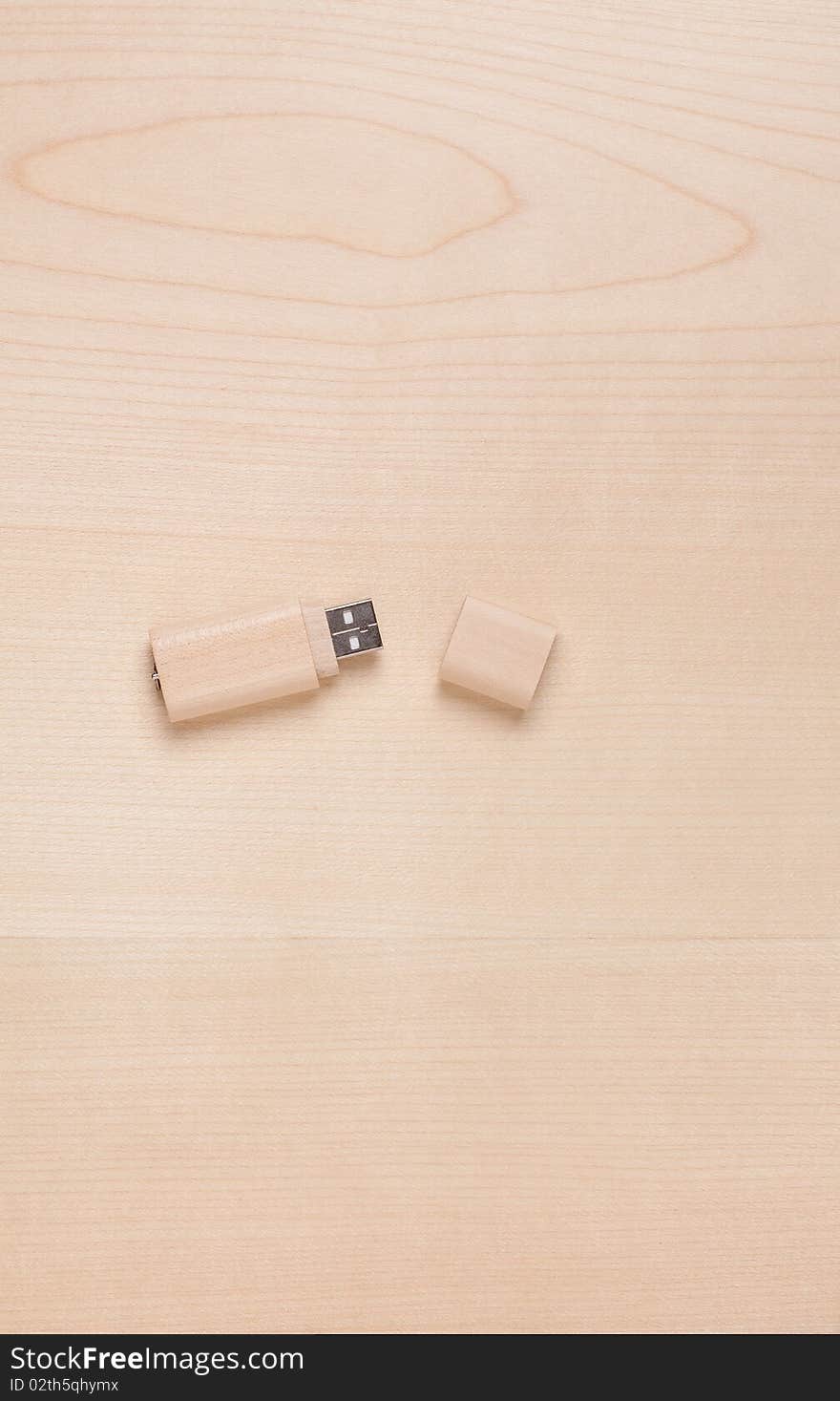 Blank USB Stick on wood