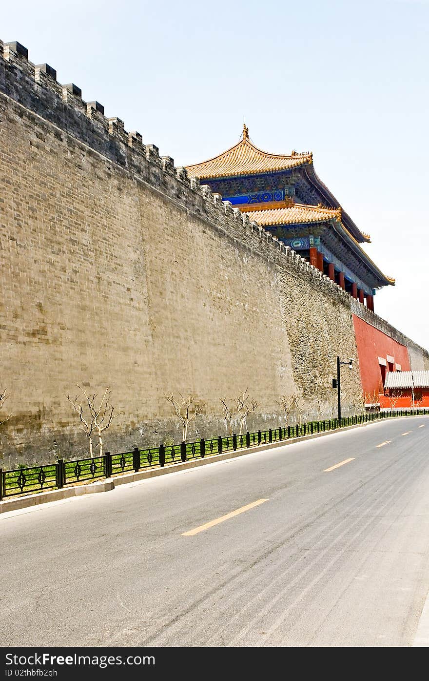 This is a corner of the most famous viewpoint of Beijing China, the Imperial Palace.