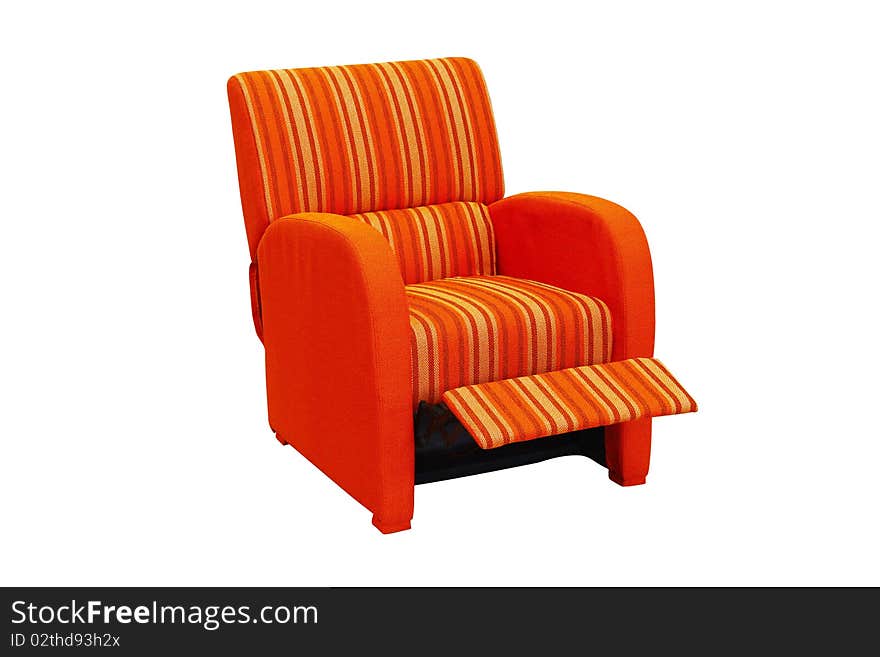 Orange-red corner sofa, modern style