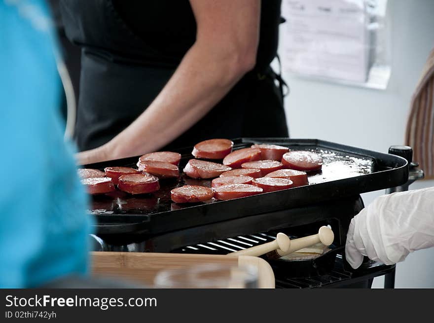 Sausages on the grill