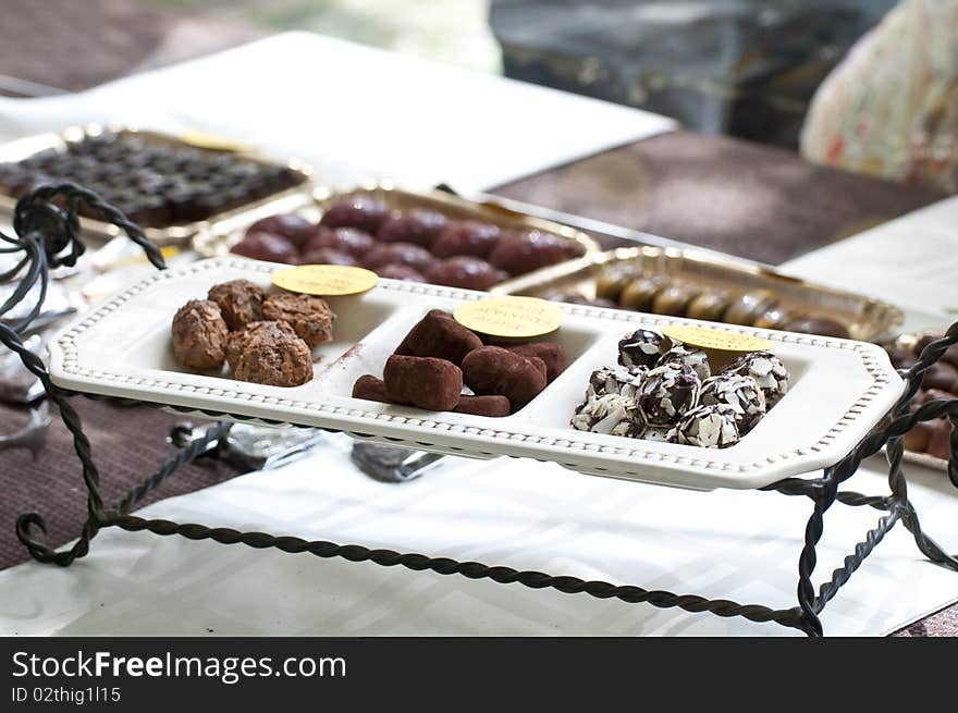 Chocolate truffles and other candies