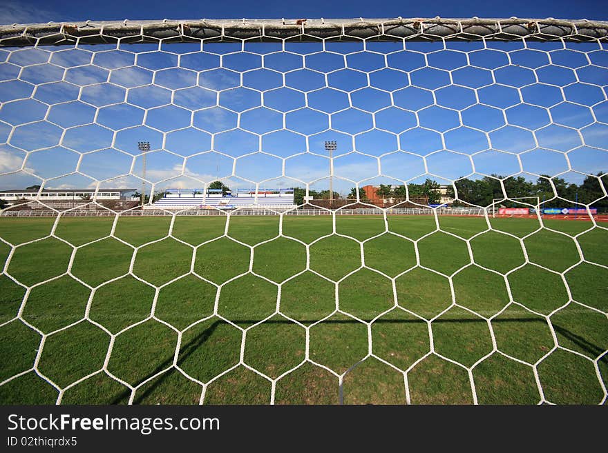 View from behind a goal