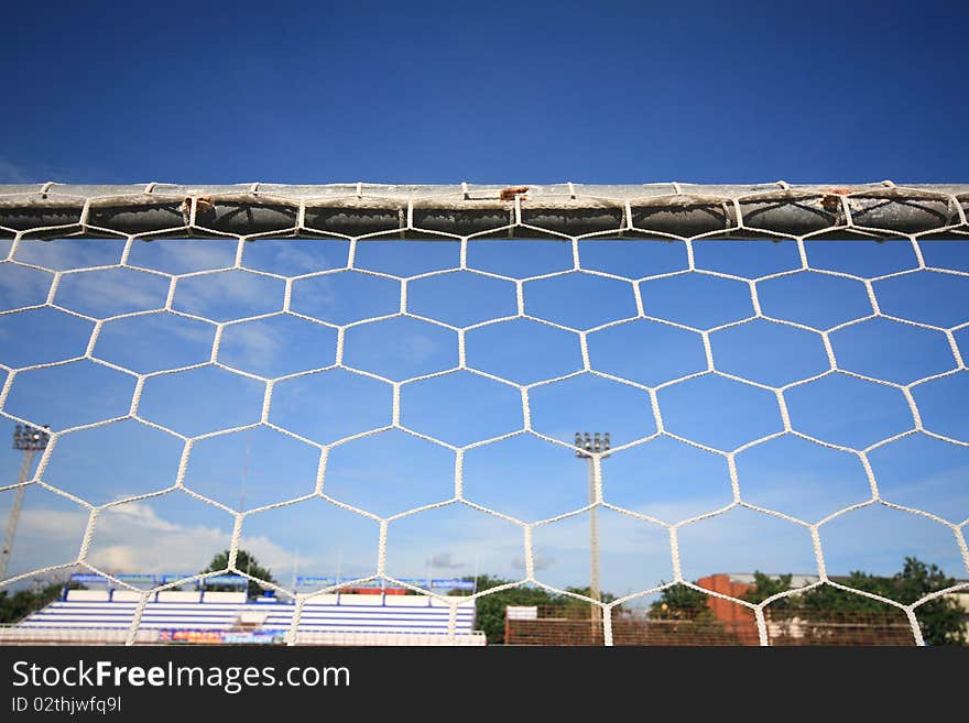 View from behind a goal