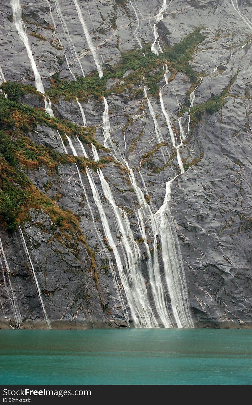 A beautiful waterfall in Alaska. A beautiful waterfall in Alaska