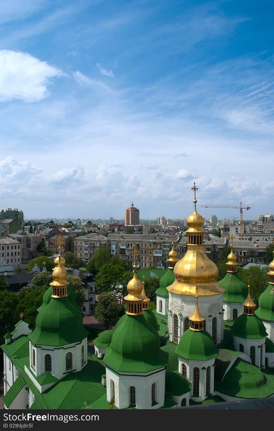 Gold domes of Saint Sophia Cathedral