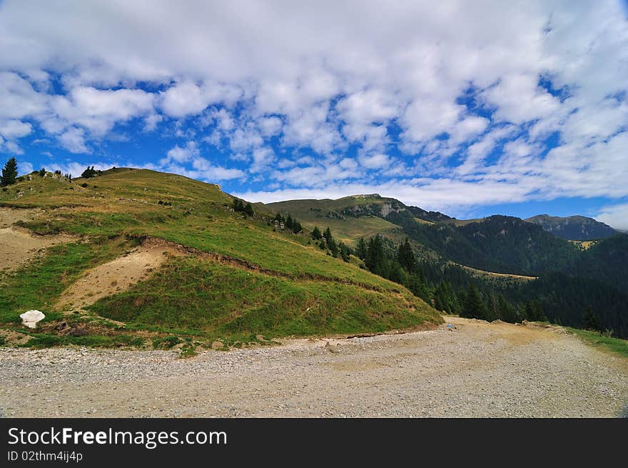 Mountains landscape in Bucegi mountains, Romania