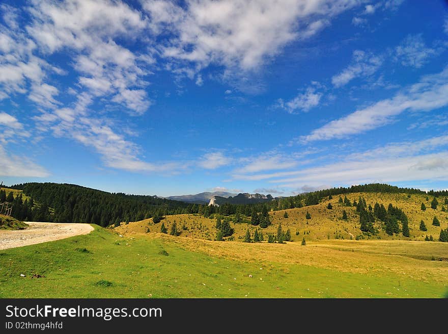 Mountains landscape in Bucegi mountains, Romania