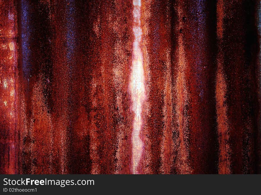 Rust on a galvanize sheet. Rust on a galvanize sheet