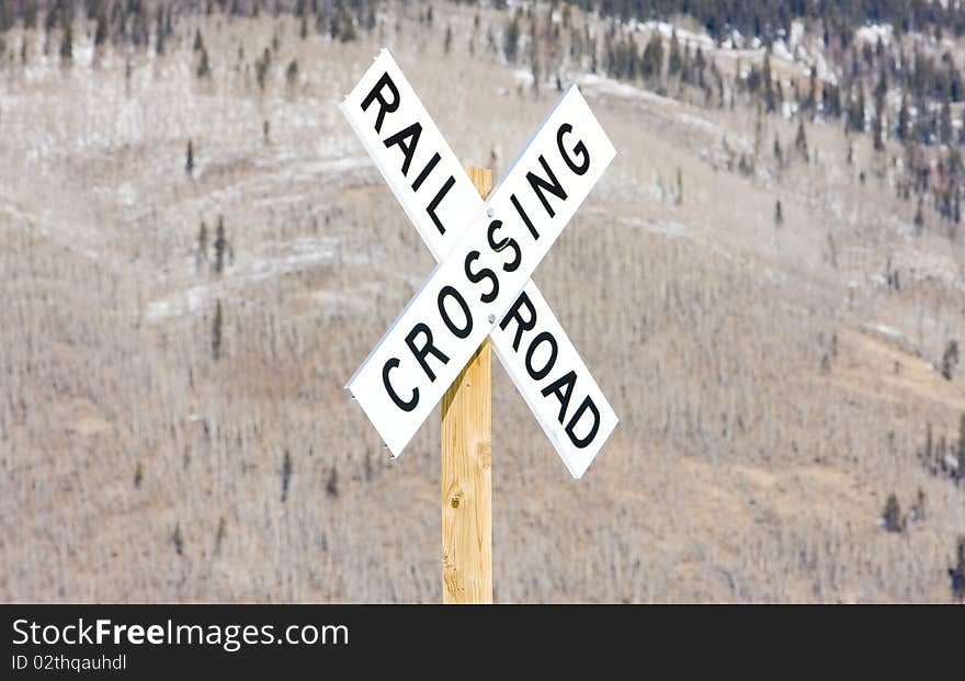 Railroad crossing in Silverton, Colorado, USA