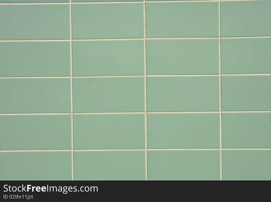 Green tiles background, floor or wall