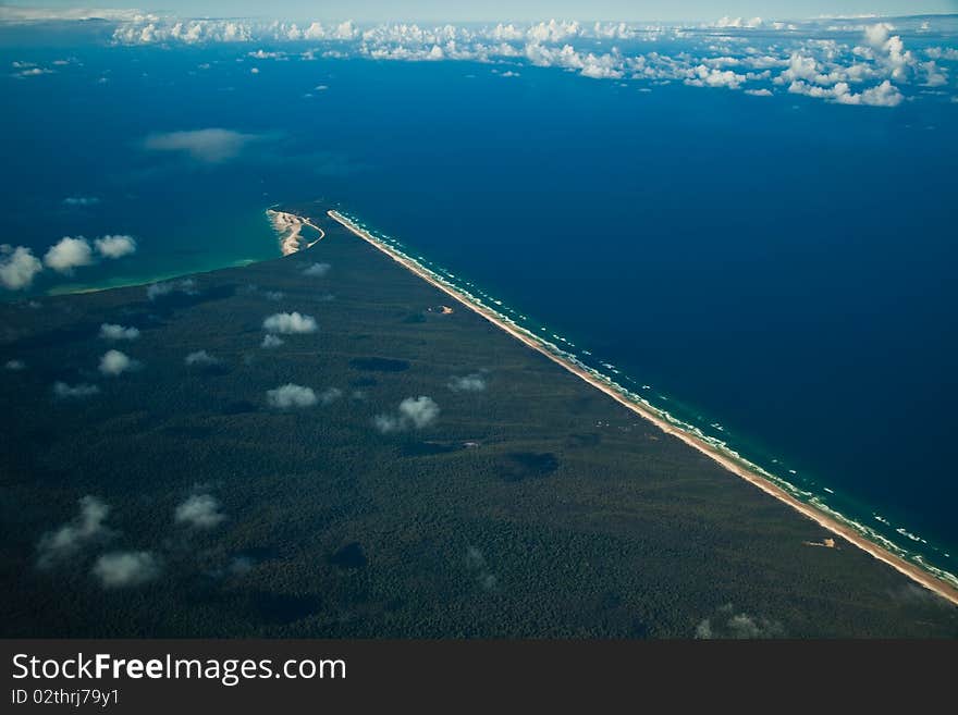 Aerial view of seaboard, Australia