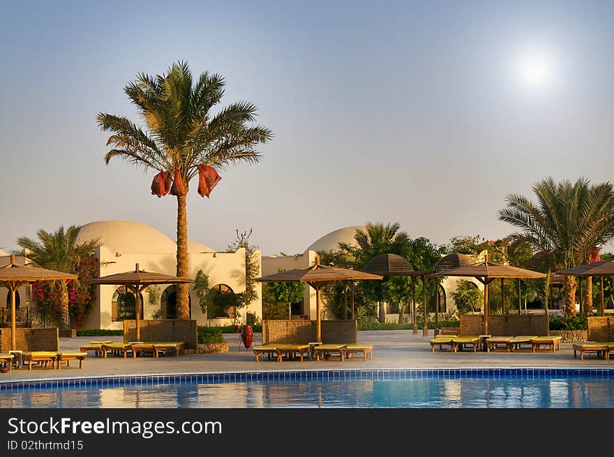 Hotel swimming pool in the Egypt. Hotel swimming pool in the Egypt.