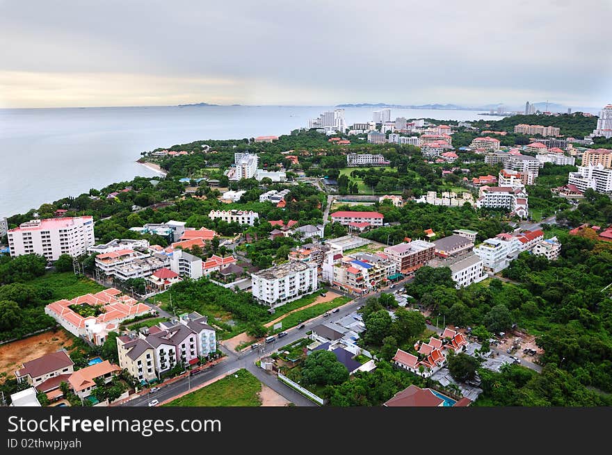 Pattaya city scape in the evening.