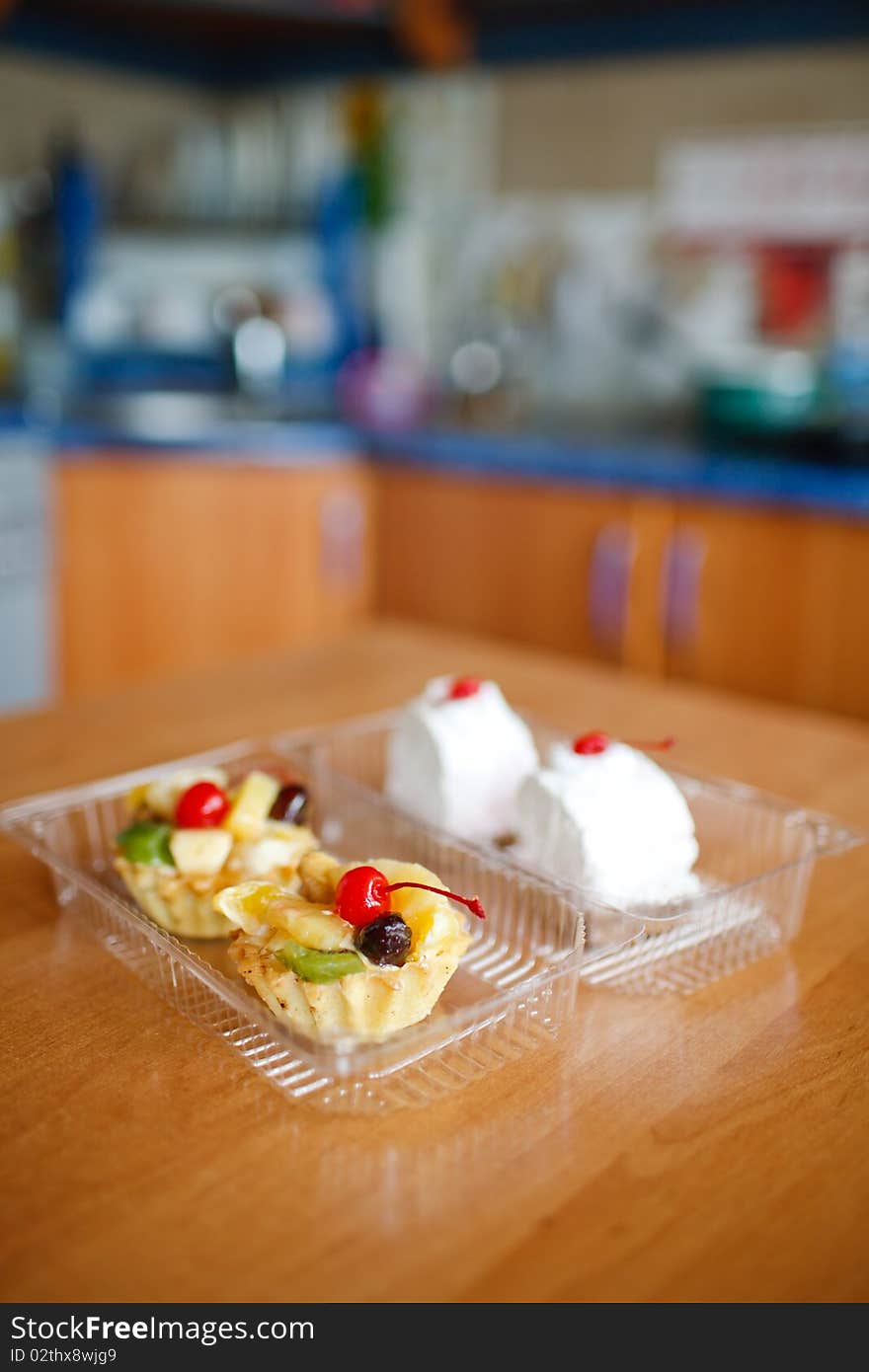 Cupcakes with cherry on top on wooden table. Make with Canon 35 1.4
aperture 1.4 was used for small DOF. Cupcakes with cherry on top on wooden table. Make with Canon 35 1.4
aperture 1.4 was used for small DOF