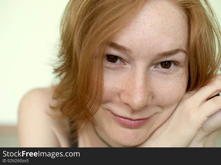 Portrait of a woman with wrinkles