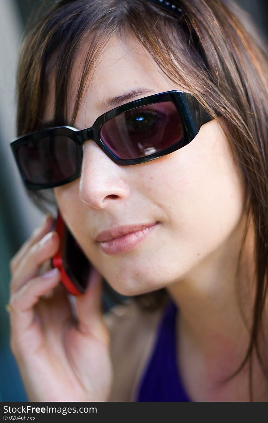 Beautiful woman at a shopping center