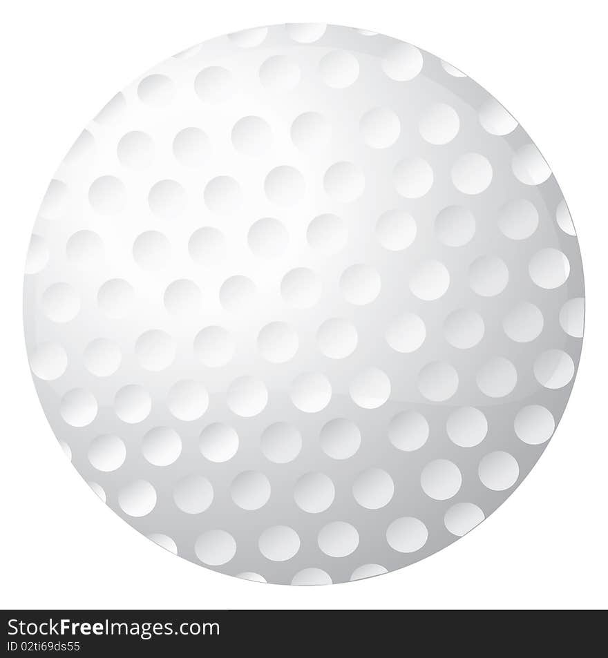 Golf ball illustration isolated on white background.